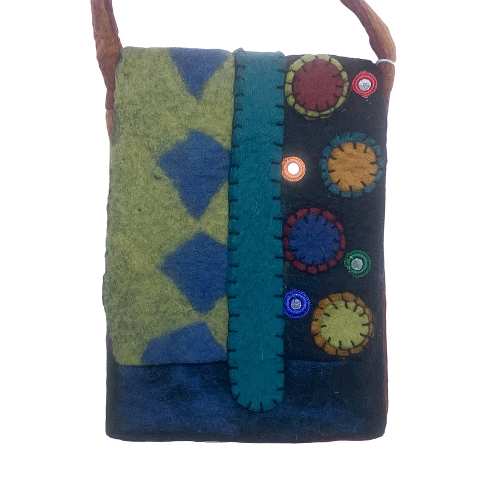 Rising Tide NEW Multicolor Felted Wool Crossbody Bag